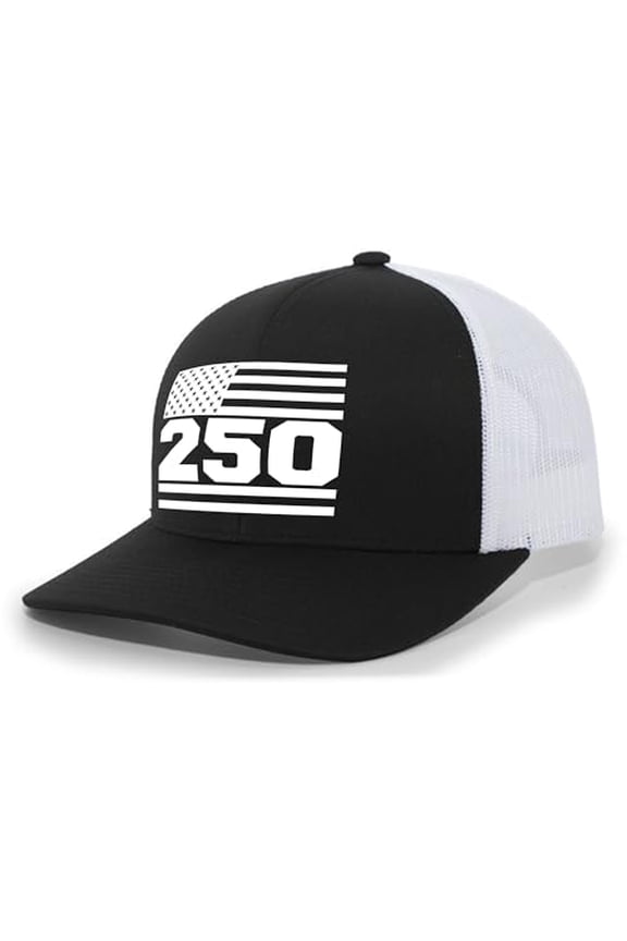 Patriot Pride Reckless Patriot Mesh Back Trucker Hat – 250th Anniversary American Flag Design, Black/White