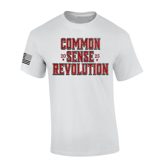 Patriot Pride Reckless Patriot Political Mens Common Sense Revolution 2025 Short Sleeve T-Shirt-White-4X-Large