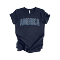 thumbnail image 1 of Patriot Pride Reckless Patriot Women's 4th of July Graphic T-Shirt - Curved America Tattered With Stars Design-Navy-small, 1 of 1