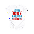 thumbnail image 1 of Patriot Pride Reckless Patriot Women's 4th of July Graphic T-Shirt - Loves Jesus & America Too Design-White-xl, 1 of 1
