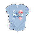 thumbnail image 1 of Patriot Pride Reckless Patriot Women's 4th of July Graphic T-Shirt - 'Merica Baby! Patriotic Bow Design-Baby Blue-xxxl, 1 of 1