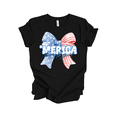 thumbnail image 1 of Patriot Pride Reckless Patriot Women's 4th of July Graphic T-Shirt - 'Merica Baby! Patriotic Bow Design-Black-large, 1 of 1