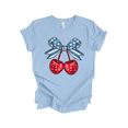thumbnail image 1 of Patriot Pride Reckless Patriot Women's 4th of July Graphic T-Shirt - Patriotic Bow And Cherries Design-Baby Blue-small, 1 of 1