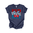 thumbnail image 1 of Patriot Pride Reckless Patriot Women's 4th of July Graphic T-Shirt - Red, White, Blue, Bowed Cherries Design-Heather Navy-medium, 1 of 1