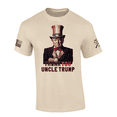 thumbnail image 1 of Patriot Pride Thank You Uncle Trump American Flag Sleeve T-shirt-Beige-6xl, 1 of 1