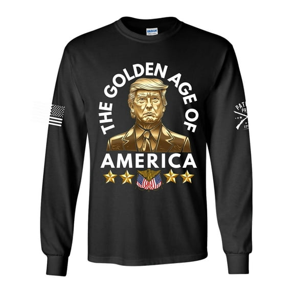 Patriot Pride The Golden Age of America Trump Patriotic Long Sleeve T-shirt-Black-xl