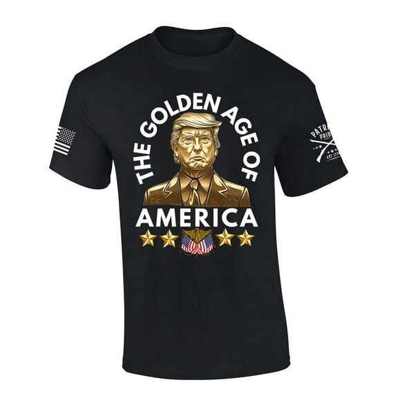 Patriot Pride The Golden Age of America Trump Patriotic Short Sleeve T-shirt-Black-4xl