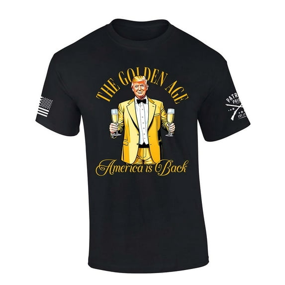 Patriot Pride The Golden Age of America is Back Trump Patriotic Short Sleeve T-shirt-Black-medium