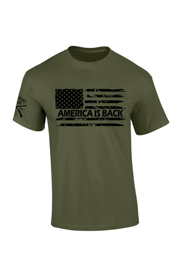 Patriot Pride Trump America Is Back Distressed American Flag Short-Sleeve T-Shirt-Military-large