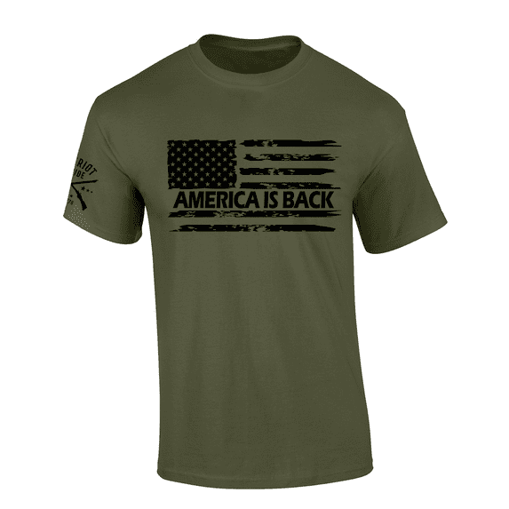 Patriot Pride Trump America Is Back Distressed American Flag Short-Sleeve T-Shirt-Military-xl