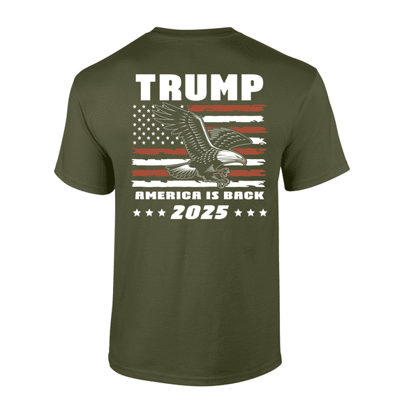 Patriot Pride Trump Eagle Distressed American Flag America Is Back 2025 Short-Sleeve T-Shirt-Military-xl