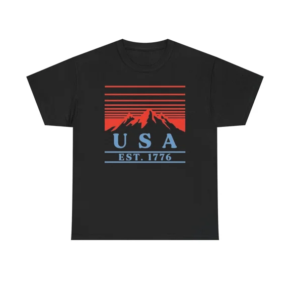 Patriot Pride USA EST 1776 Retro Americana Heritage Bold Graphic Unisex T-Shirt up to size 5XL