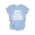 thumbnail image 1 of Patriot Pride Women's Short Sleeve Distressed Graphic T-Shirt - Retro Wavy God Bless America 1776-2026 250 Years-Baby Blue-Large, 1 of 2