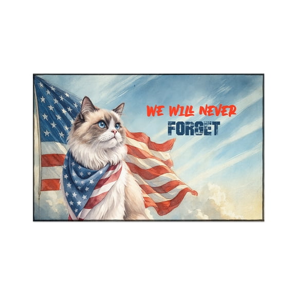 Patriot Ragdoll We Will Never Forget Patriotic Remembrance Day Indoor Rug Cat Lover Kitten Owner Gifts Idea Carpet Living Bed Room Sofa Home Decor - 12014
