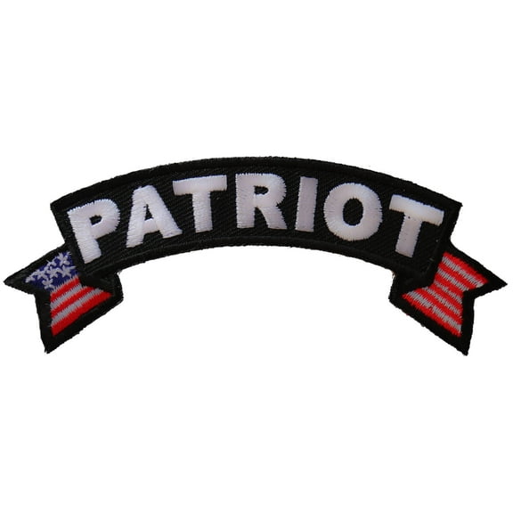 Patriot Rocker Iron on Patch With US Flag