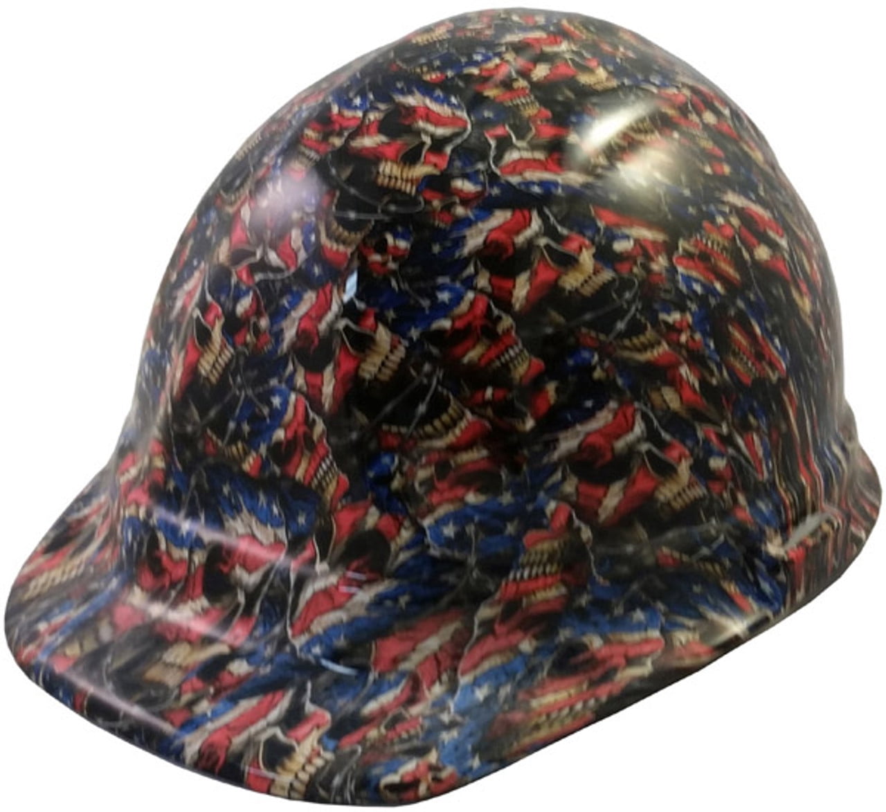 Patriot Skulls Hydro Dipped Hard Hats Cap Style Design with 4 Pt Suspension