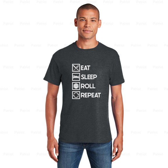 Patriot95 Eat Sleep Roll Gaming T-Shirt, Heros And The Action Always Style Her Cartoons, SW, Hoodie, for Unisex, up to size 5XL.