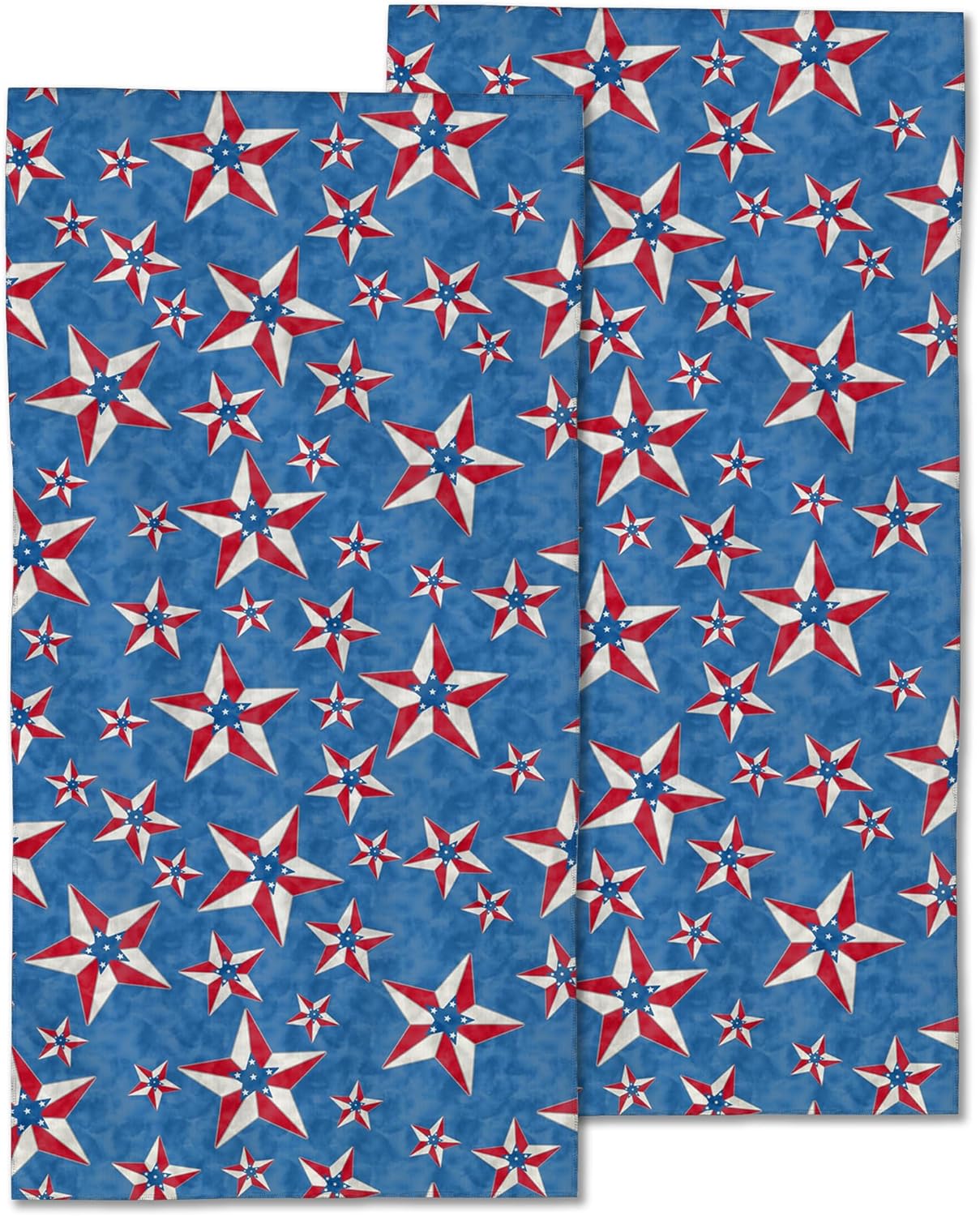 Patriotcs 2 Pack Hand Towels for Bath,4th of July American Star Decorative Towels Highly Absorbent Soft Towels for Bathroom Beach Kitchen Spa Gym Face Towel 14x28 Inch