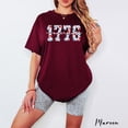 thumbnail image 1 of Patriotic 1776 America Shirt, Floral USA Graphic Tee, 4th of July Independence Day T-Shirt, Vintage Freedom Shirt, 1 of 5