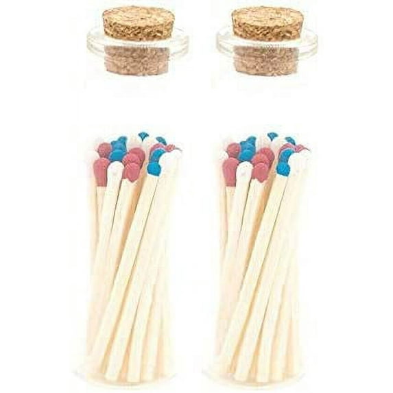 Patriotic #2 Blend Decorative Matches, 40 Small Premium Wooden Matches | Artisan Matches for Candles, Safety Matches for Lighting Candles with Match Striker On The Bottle | Perfect Candle Accessories