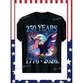 thumbnail image 1 of Patriotic 250 Years American Flag Bald Eagle T-Shirt 1776-2026 USA Semiquincentennial Celebration Retro Fireworks Graphic Tee for Men and Women, 1 of 6