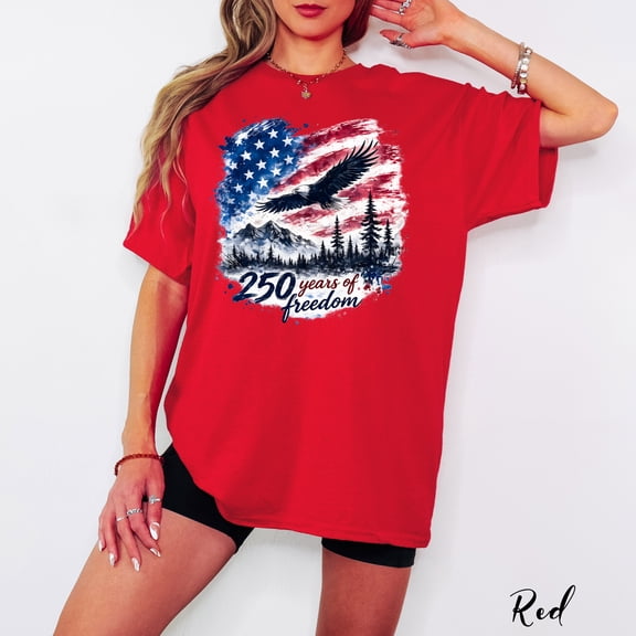 Patriotic 250 Years Shirt, USA Eagle Flag Graphic Tee, 4th of July Independence Day Shirt, America Freedom T-Shirt