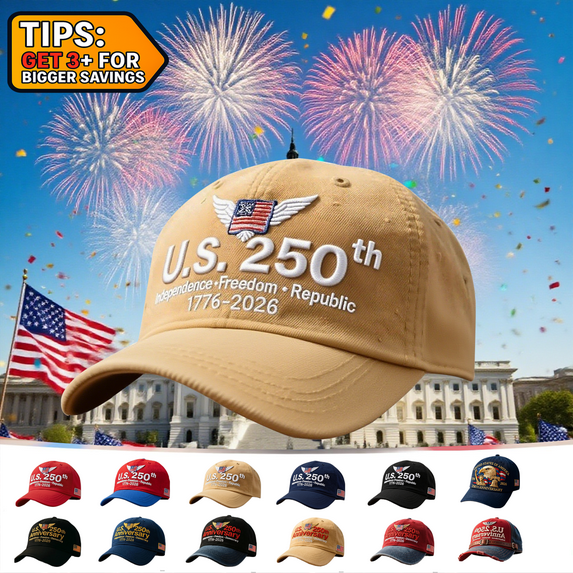 Patriotic 250th Anniversary Baseball Cap, Adjustable Retro Hat, Celebrate America’s 250 Years of Freedom and Unity, Classic Navy Vintage Style for Men, Women, and Collectors