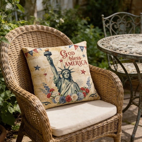 Patriotic 250th Anniversary Pillow Covers 4th Of July Statue Of Decorative Cushion Cases No Insert Patriotic Decorations