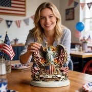 Patriotic 250th Anniversary Statue of Liberty Sculpture, Independence Day & 4th of July USA Freedom Commemorative Ornament, for Home and Desktop Display, 4.9 Inch Tall