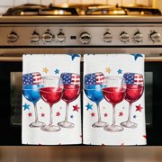 Patriotic 250th Kitchen Towels Set of 1, Anniversary Red Blue American Veteran Day Absorbent Dish Towels for Kitchen, Microfiber Hand Towel, Quick Drying Tea Towel for Cleaning Decorative Dishcloths