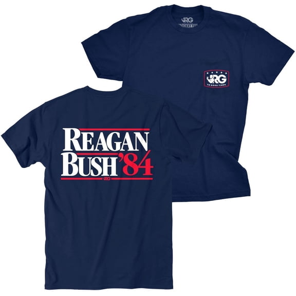Patriotic 45102-small Rowdy Gentleman Mens Reagan Bush 84 T-Shirt, Navy Blue - Small