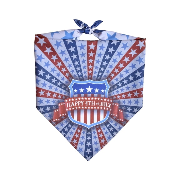 Patriotic 4th of July Dog Bandana Triangle Pet Scarf Washable Adjustable USA Flag Kerchief for Small Medium Large Dogs Cats Memorial Day Independence Day and Pet Owners
