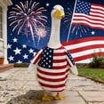 thumbnail image 1 of Patriotic 4th of July Porch Goose Outfits, Red Blue American Flag Lawn Goose Clothes Fits 23 Inch Cement Plastic Statue for 250th Anniversary Independence Day Outdoor Garden Yard Patio Decor, 1 of 5