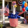 thumbnail image 1 of Patriotic 4th of July Porch Goose Outfits, Red Blue American Flag Lawn Goose Clothes Fits 23 Inch Cement Plastic Statue for 250th Anniversary Independence Day Outdoor Garden Yard Patio Decor, 1 of 12