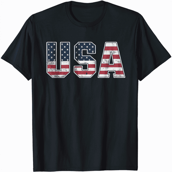 Patriotic 4th of July American Flag T-Shirt for Men Women Tee
