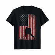 Patriotic AMERICAN FLAG Ice Hockey Gift Hockey Player Fan T-Shirt