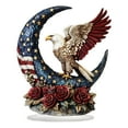 thumbnail image 1 of Patriotic Acrylic Desktop Decor - 8 Inch Independence Day Ornament with American Flag & Bald Eagle Design, Tabletop Centerpiece for July 4th Celebrations, 1 of 7