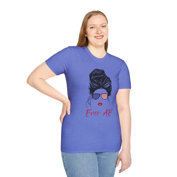 Patriotic Adult Blue Crew Neck T-Shirt, Fourth of July