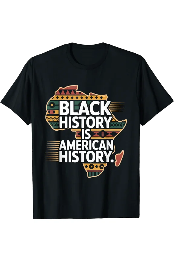 Patriotic African Pride Graphic T-Shirt Celebrating Black History in America
