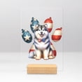 thumbnail image 1 of Patriotic Alaskan Malamute 4th of July Independence Paws Acrylic Plaque Sign Ashwood Base Alaska Mal Dog Lovers Gifts Home Desk Decor - 02010, 1 of 5
