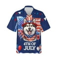thumbnail image 1 of Patriotic Alaskan Malamute Celebrates 4th of July Hawaiian Shirt Breathable Summer Unisex Merch Alaska Mal Dog Lovers Gifts - 02009, 1 of 6
