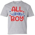 thumbnail image 1 of Patriotic All American Boy Youth Short Sleeve T-Shirt-Sports Gray-X-Small, 1 of 4