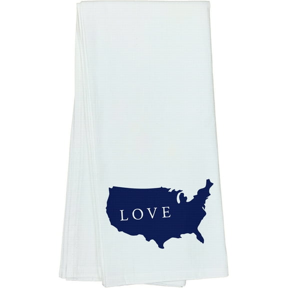 Patriotic America Continent Map Home Gift Idea For Friends, Family, and Coworkers - DishTowel, 16x25