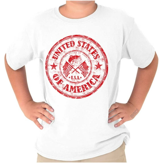 Patriotic America Seal USA Americana Crewneck T Shirts Boy Girl Teen Brisco Brands S