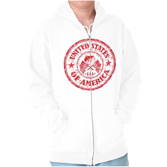 Patriotic America Seal USA Americana Unisex Fleece Graphic Zip Up Hoodie Brisco Brands 5X