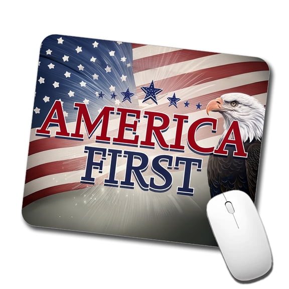 Patriotic America USA American Flag Bald Eagle Mouse Pad Low Profile Gaming Mat