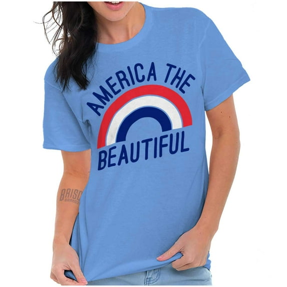 Patriotic America the Beautiful Women's Graphic T Shirt Tees Brisco Brands S