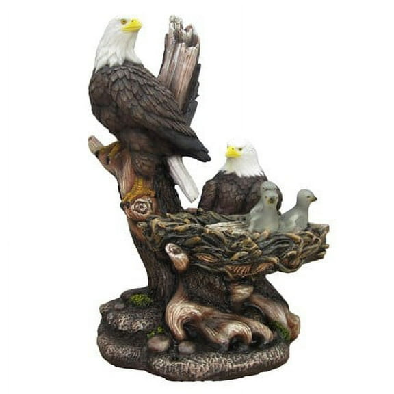 Patriotic American Bald Eagle Family Statue in Rustic Home Decor Sculptures & Figurines and Wildlife Bird Gifts