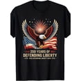thumbnail image 1 of Patriotic American Eagle 250 Years of Defending Liberty T-Shirt Retro USA Flag Graphic Tee 1775-2025 Semiquincentennial Celebration Apparel for Men and Women, 1 of 6