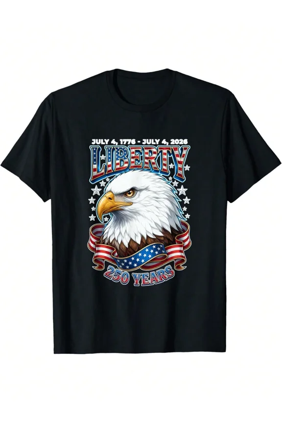 Patriotic American Eagle Liberty 250 Years July 4th 1776-2026 Men's Graphic T-Shirt